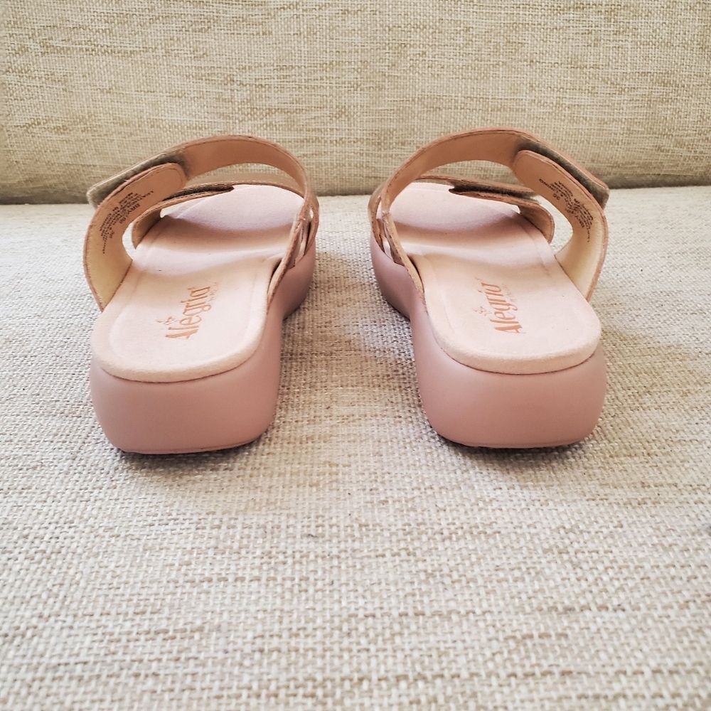 Alegria Bryce Sz 36 US 6 Women's Double Strap Rose Gold Metallic Sandals Slides - Picture 9 of 14